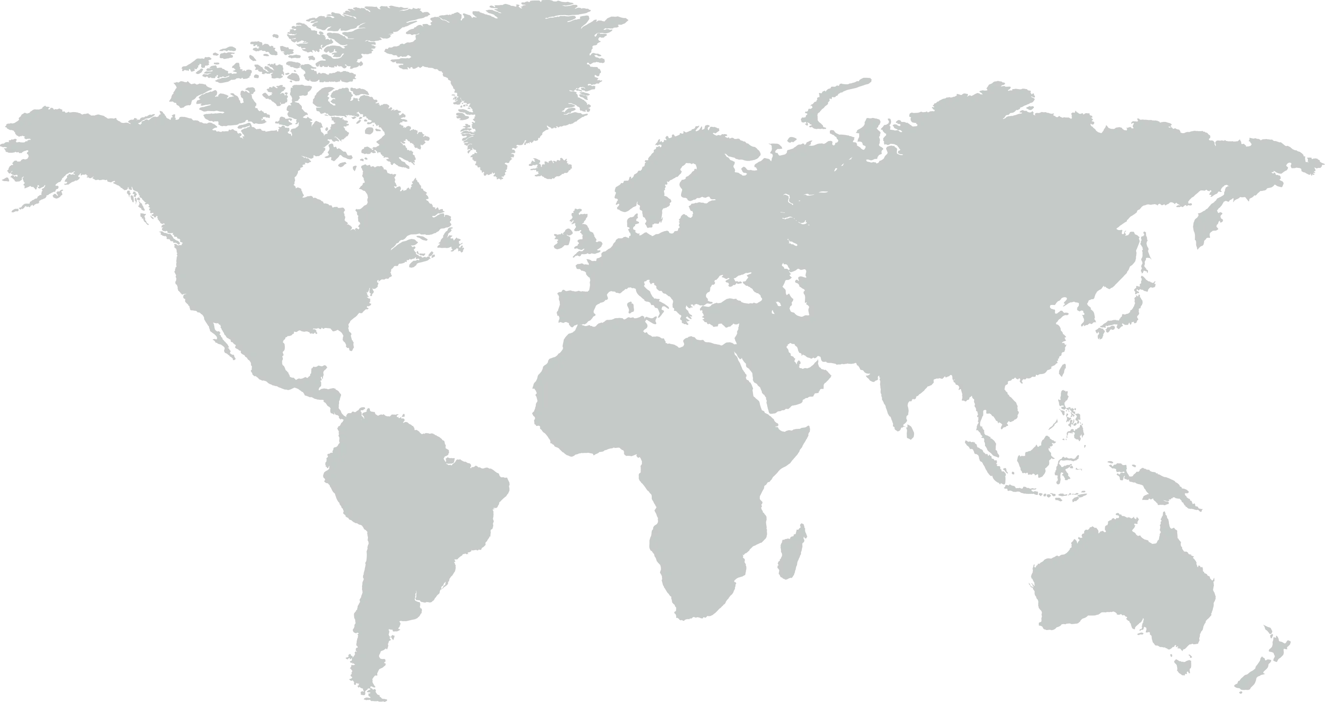 Pixelated world map showing all continents in light gray on a black background.